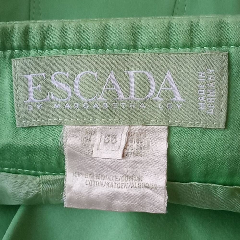 Vintage  Escada Margaretha Ley Green Women’s  Pencil Skirt  EU 36 US 4  Cotton - Picture 5 of 11